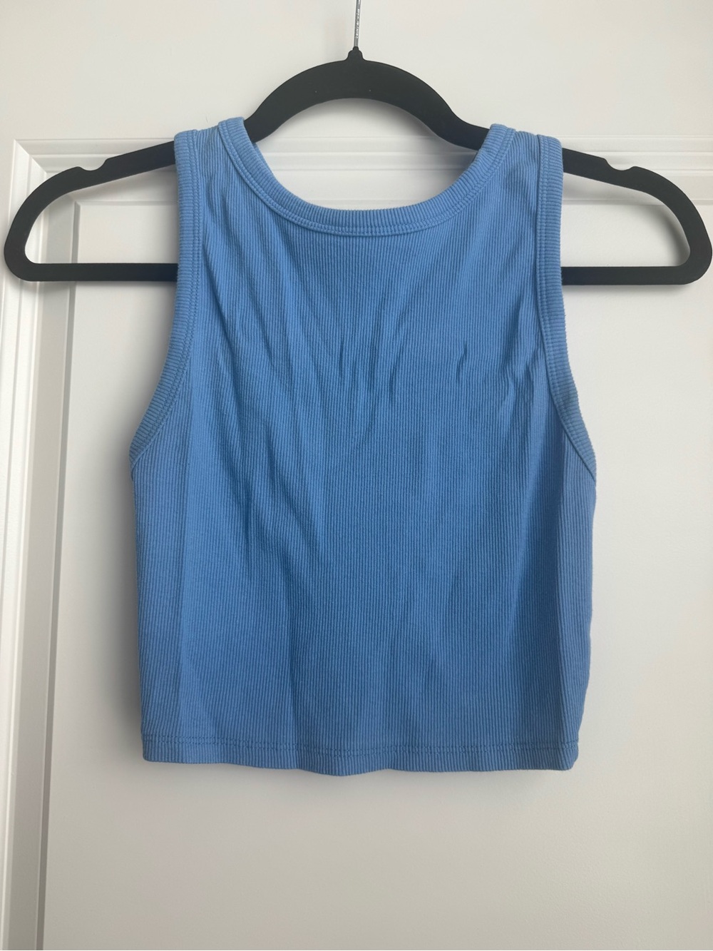Zara Light Blue Ribbed Crop Tank